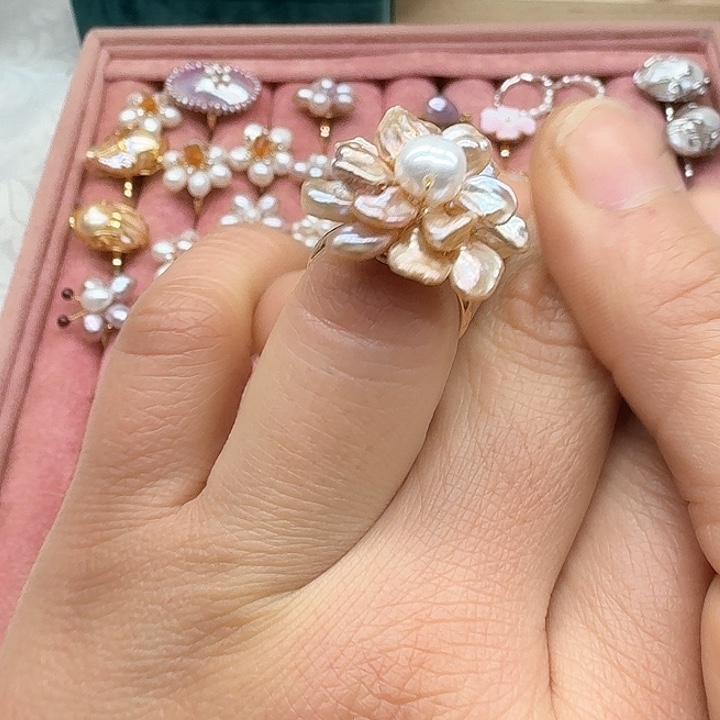 淡水珍珠发饰银S925镶嵌