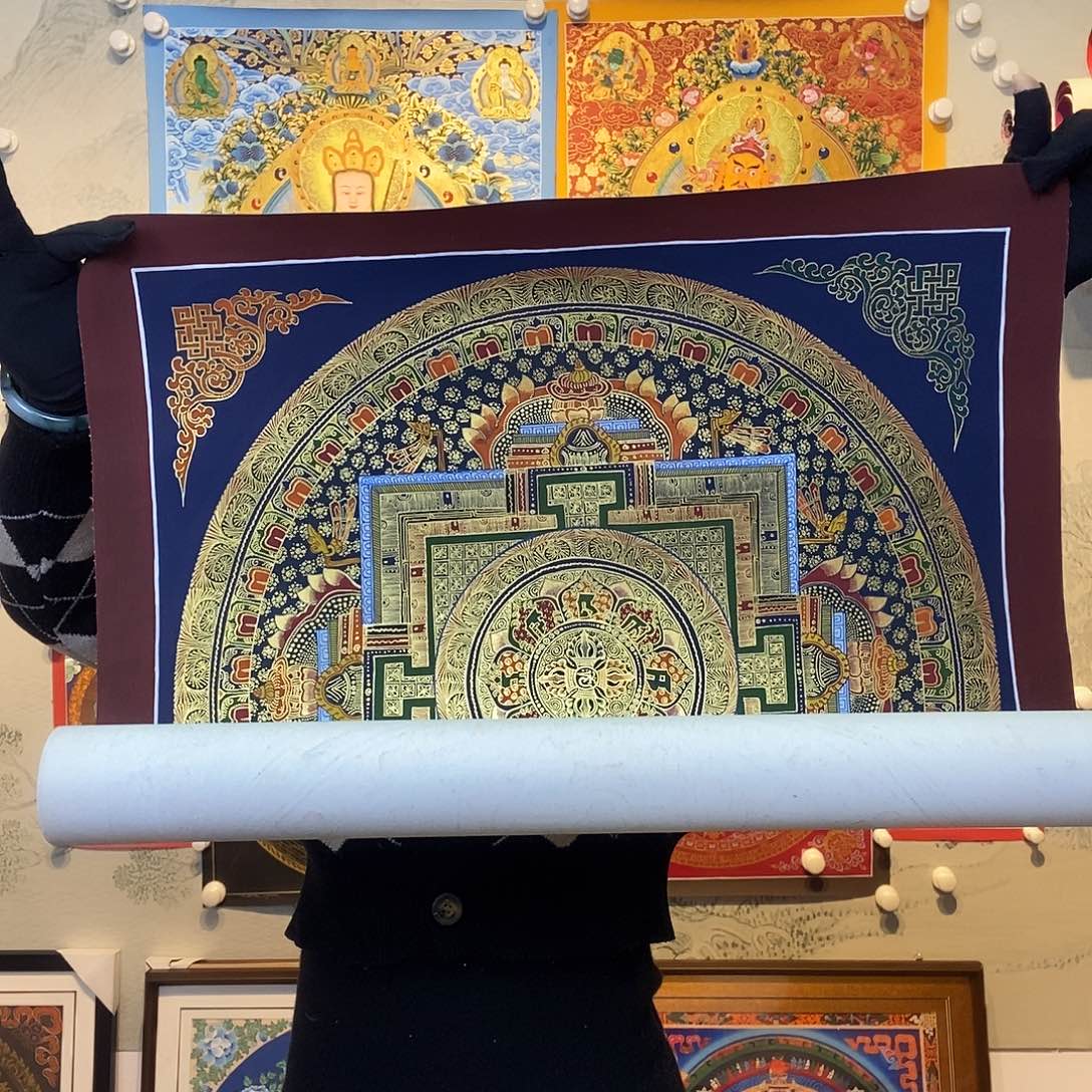 卷轴画纯手绘坛城唐卡50厘米左右
