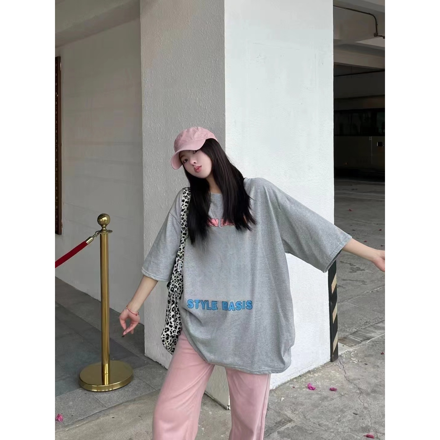 女夏季新款重工钉珠卡通时尚短袖大T恤亲子B3367