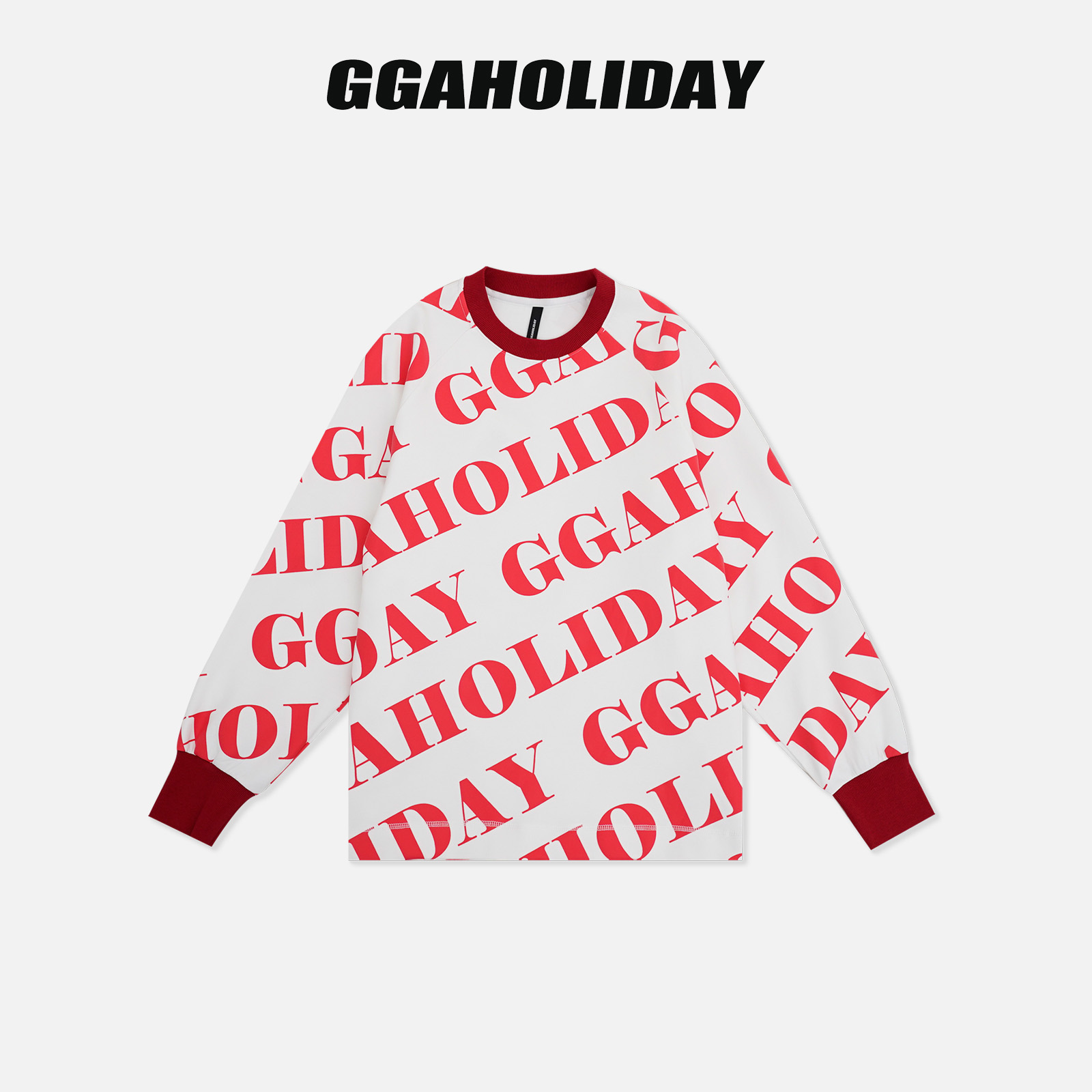 【上新】GGAHOLIDAY秋季时尚运动百搭宽松潮流满印长袖卫衣-153257
