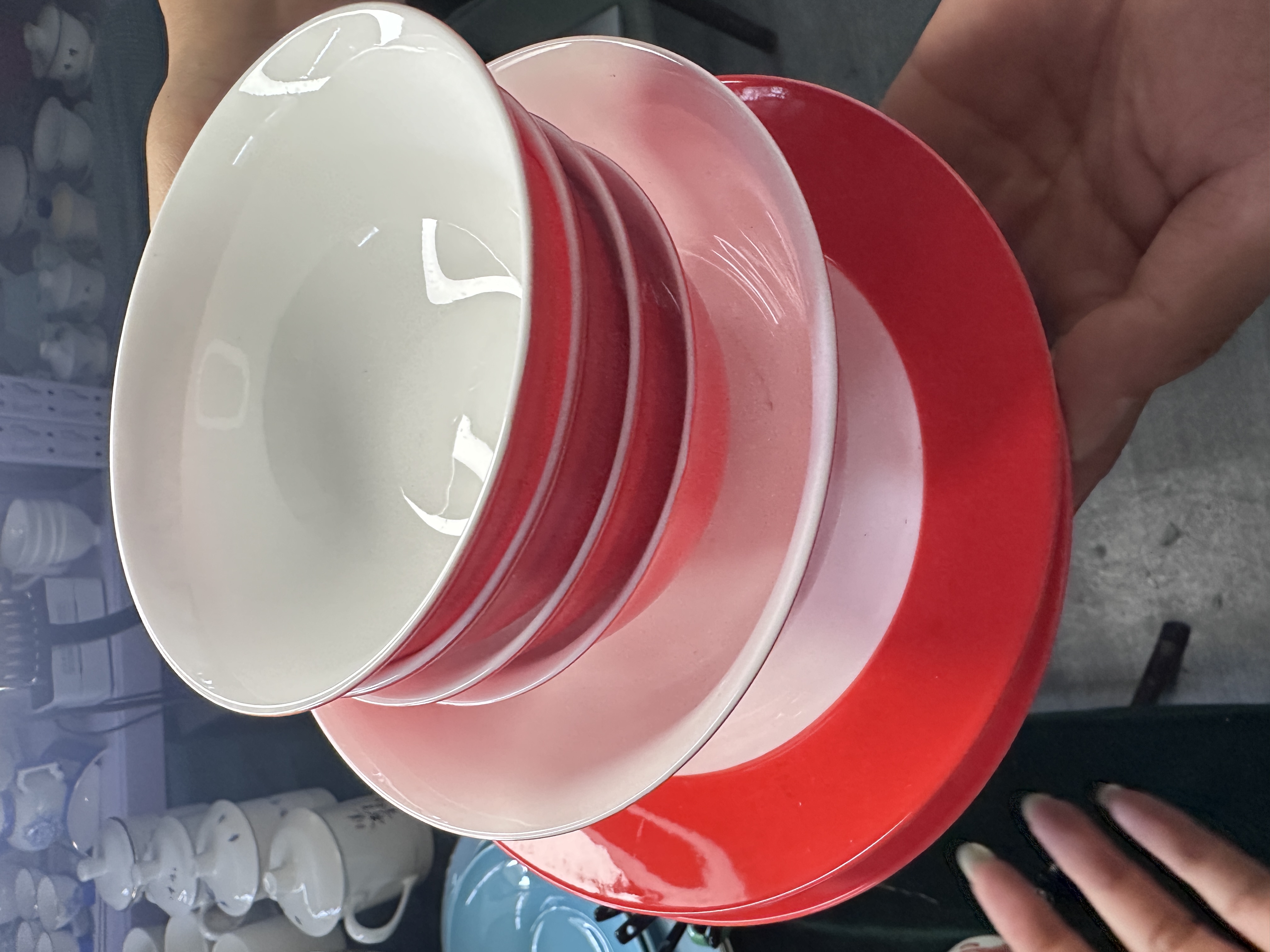 轻奢红色餐具套装盘子碗纯色拆装【微瑕介意慎拍】陶瓷瓷碗