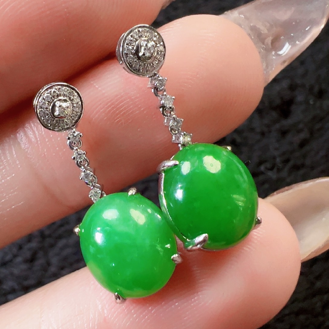 翡翠耳饰18K金镶嵌【福利款】签收后24小时鉴赏期