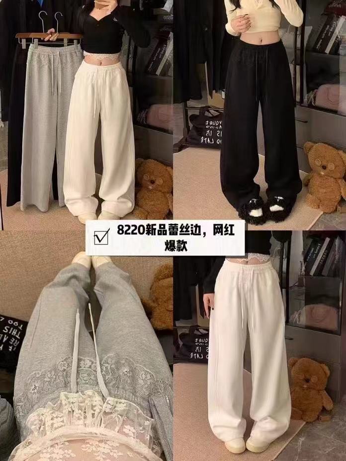 衣念染染下装109~209集合链接❤️欧韩潮流网红爆款蕾丝边直筒裤