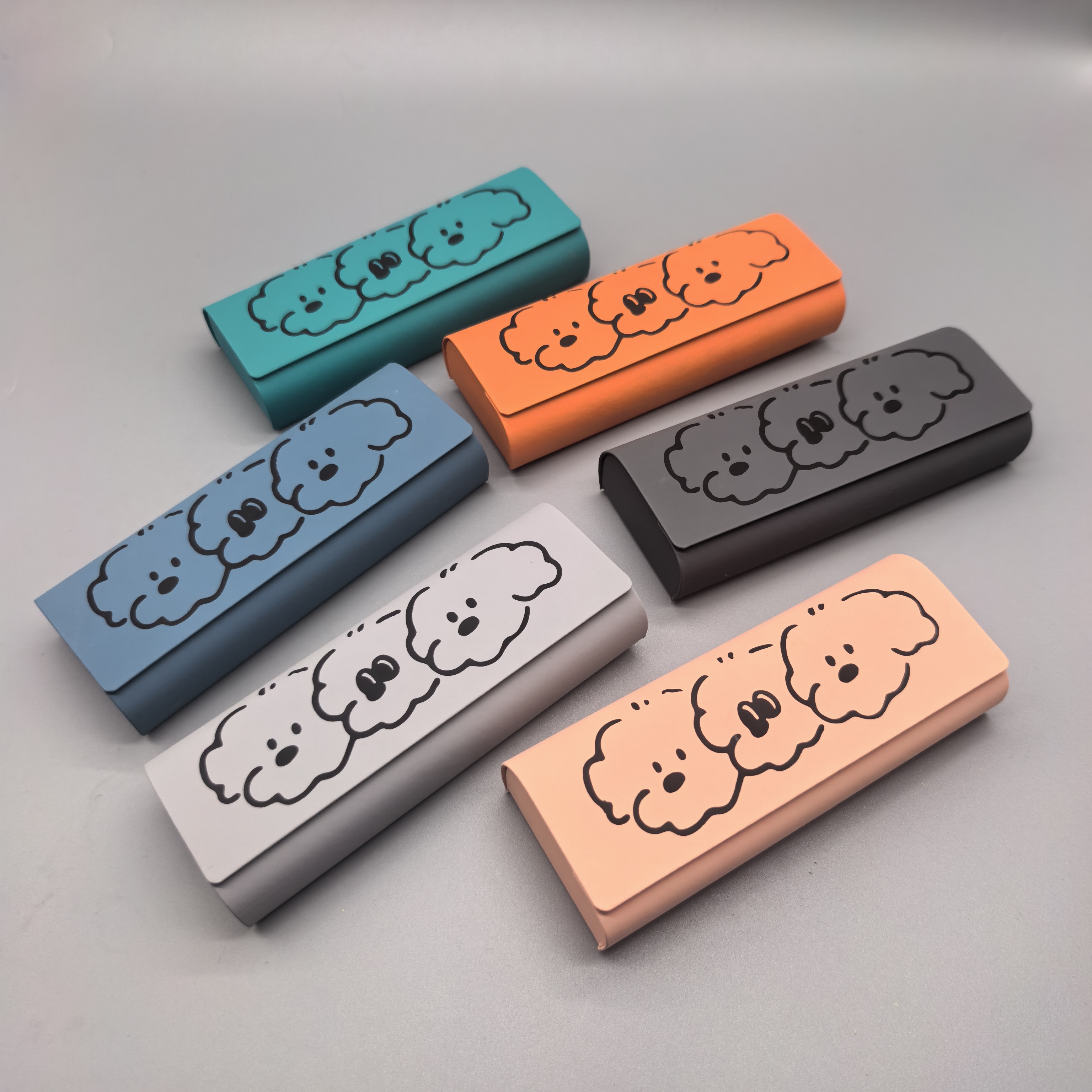 小众简约三只小狗ins风眼镜盒防压便携学生高颜值近视镜收纳盒