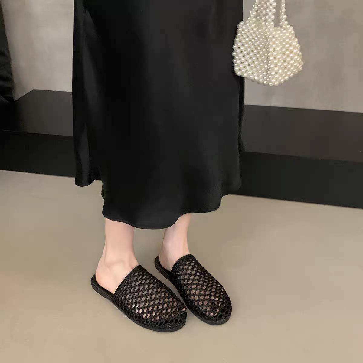 【欧货】夏季网红镂空包头拖厚底凉鞋百搭日常复古法式