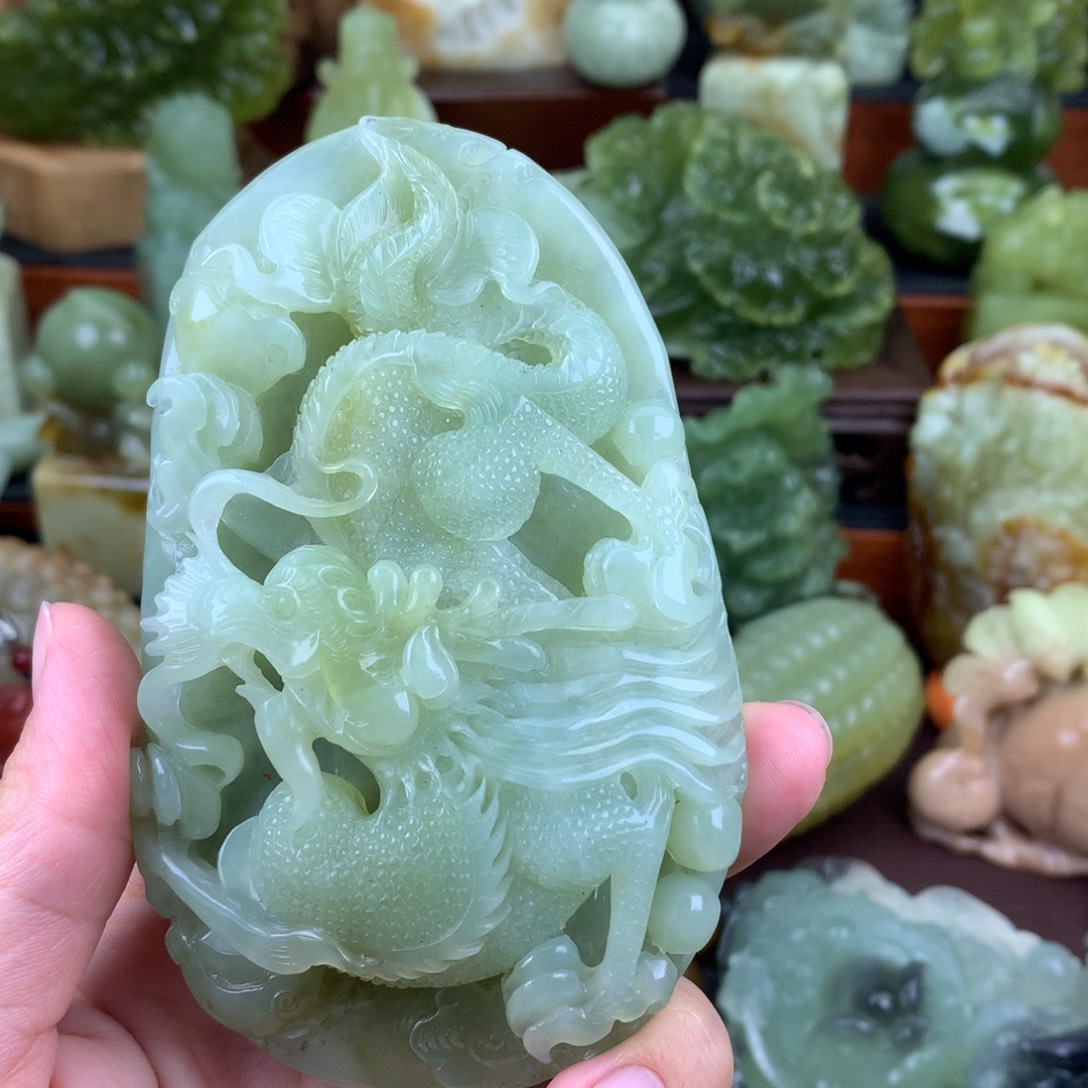 未镶嵌岫玉手把件