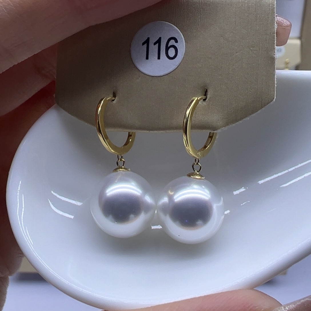 淡水珍珠耳饰18K金镶嵌