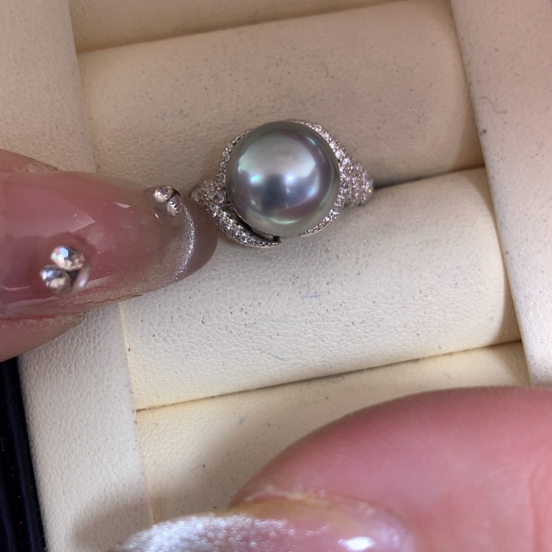 海水珍珠戒指银S925镶嵌