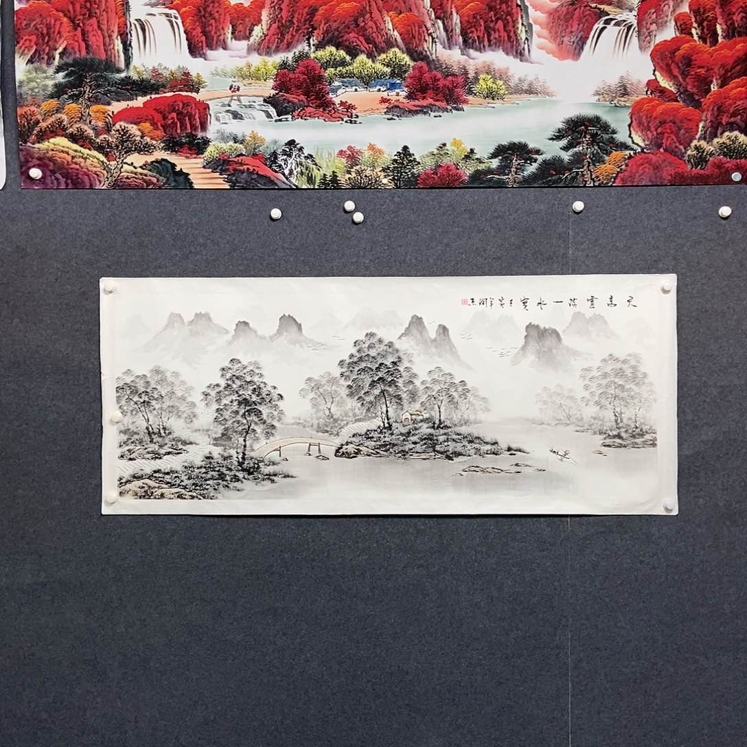 国画小六尺山水一副