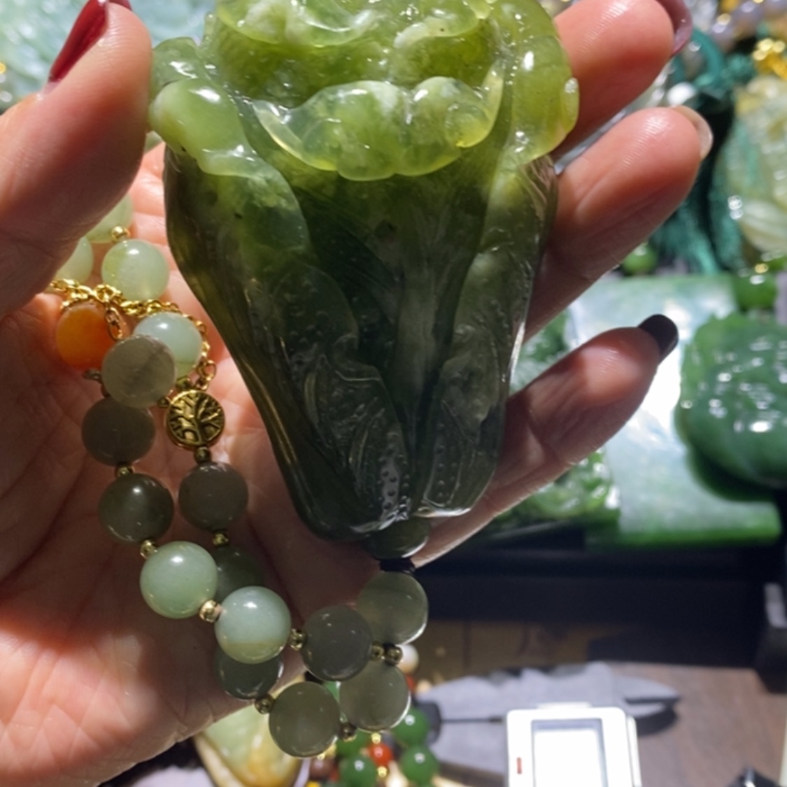 【闪购商品】岫玉毛衣链未镶嵌