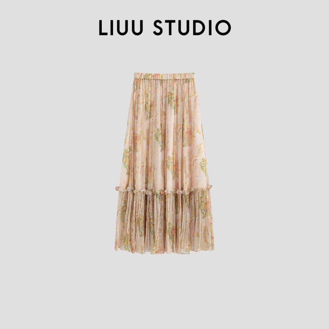 【LIUU】绿野仙踪 | 柔婉碎花 度假风大摆半裙