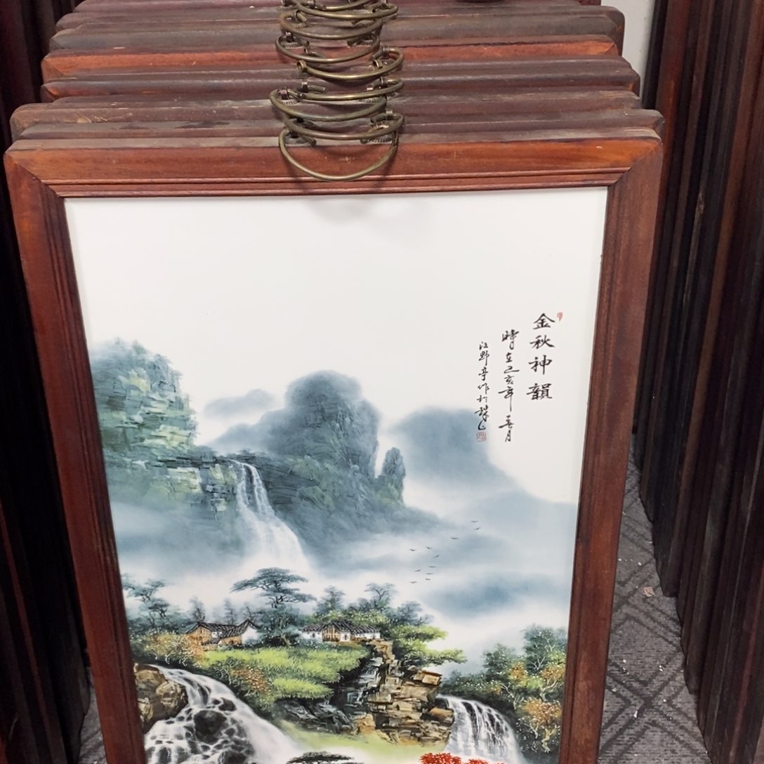 瓷片86*46厘米景德镇瓷板画柴窑烧制