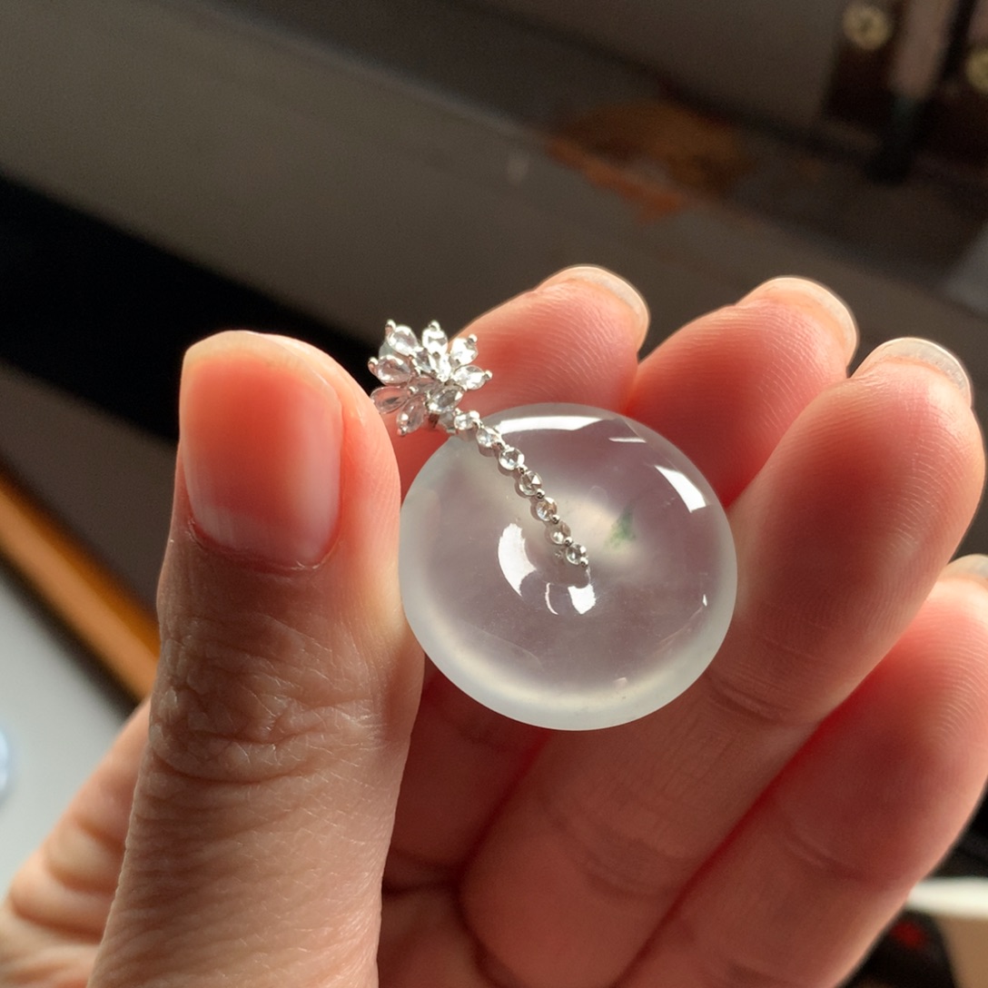 翡翠颈饰未镶嵌天然缅甸翡翠吊坠23.5-5.7