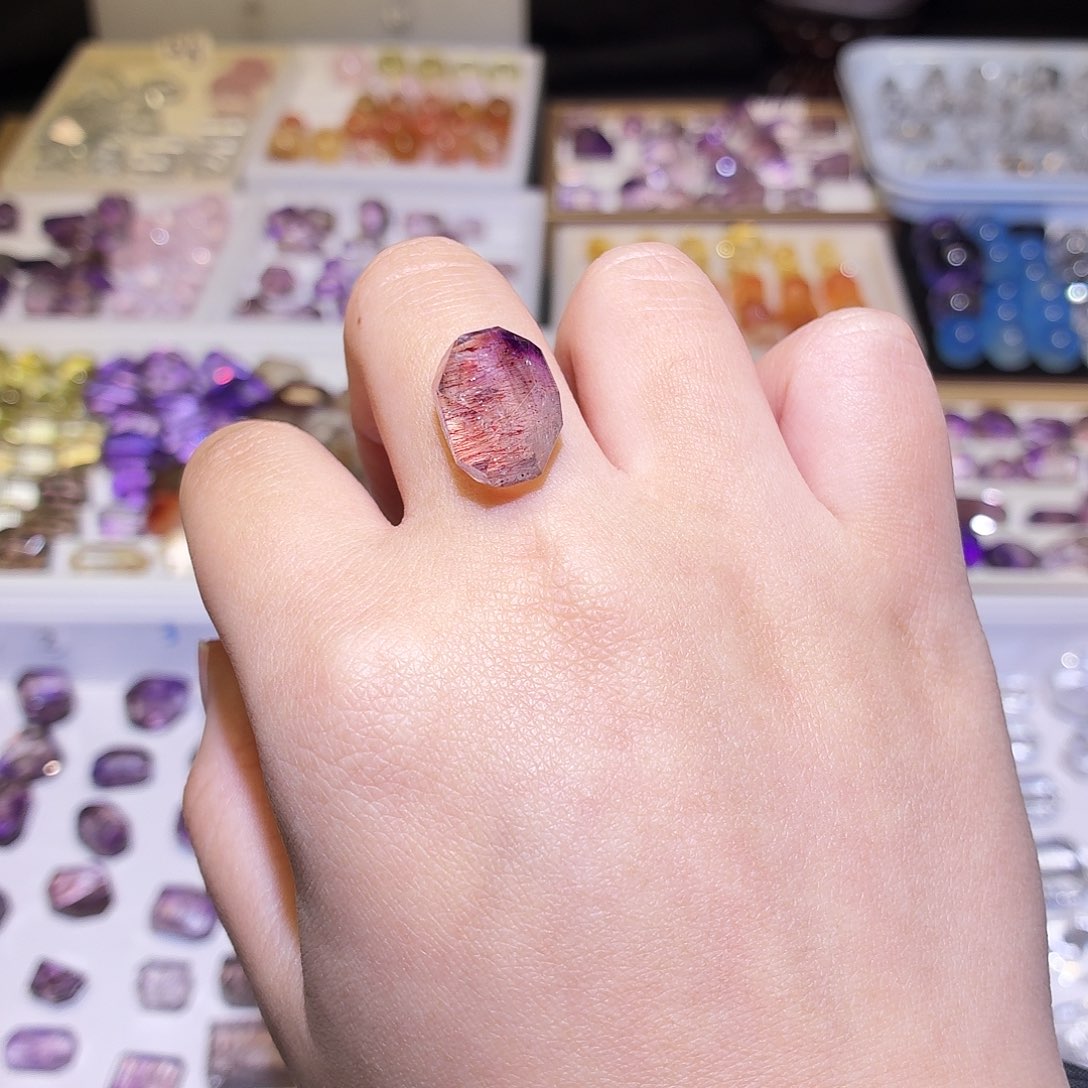 水晶未镶嵌吊坠(不含链)紫超七  随形 打孔定制不退换