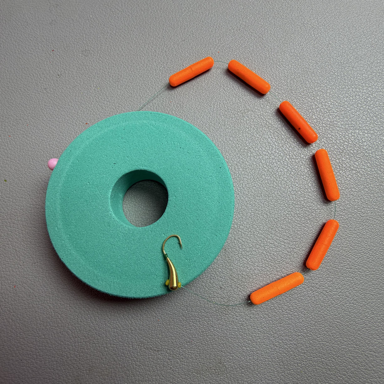 阿酷橙色A3铜坠朝天钩线组 吃铅0.25克 醒目 抗反光 传统钓鲫鱼