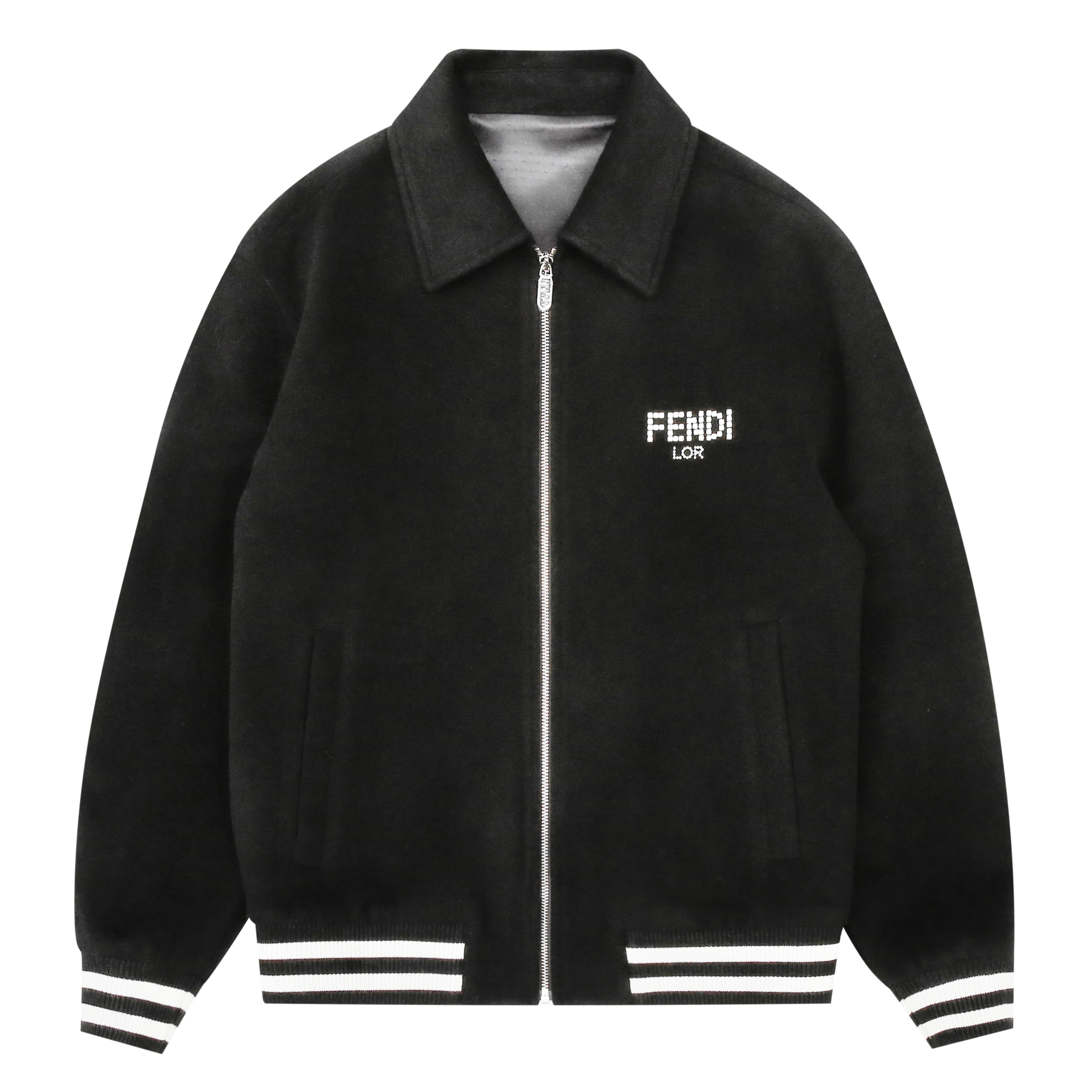 FENDILOR小怪兽2025年秋冬款男士毛呢翻领外套F442I273169B