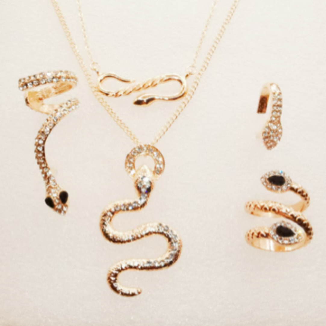 Xyuer/谢雨儿 钛钢项链 Xyuer谢雨儿蛇形个性款首饰套装