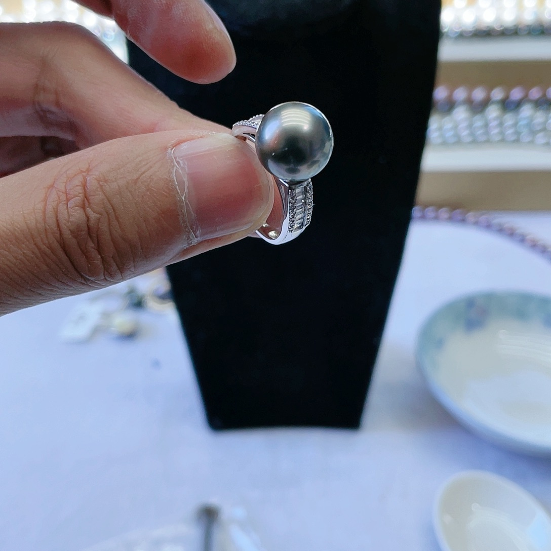 海水珍珠戒指银S925镶嵌