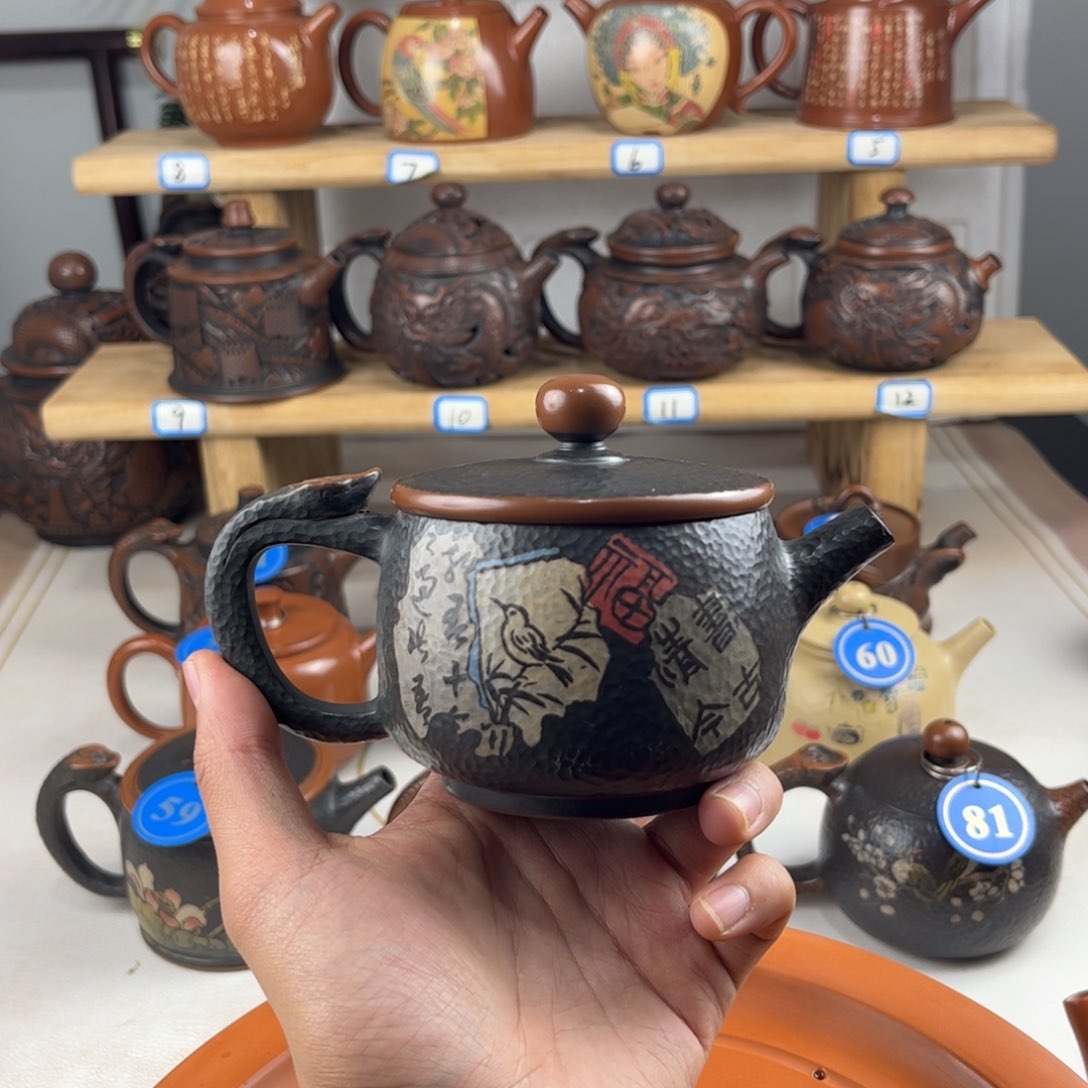 壶210c 建水紫陶全手工制作，老匠人传承手艺