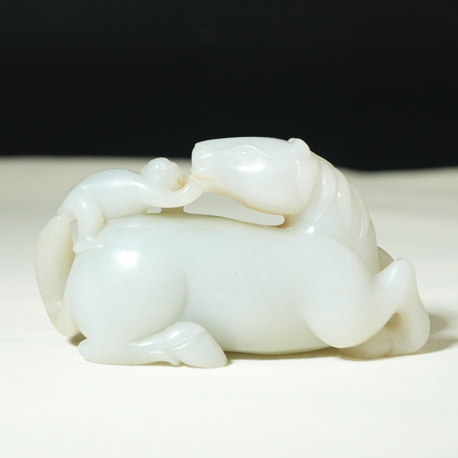 清代和田玉马上封侯摆件【华豫之门】AADB2502092032