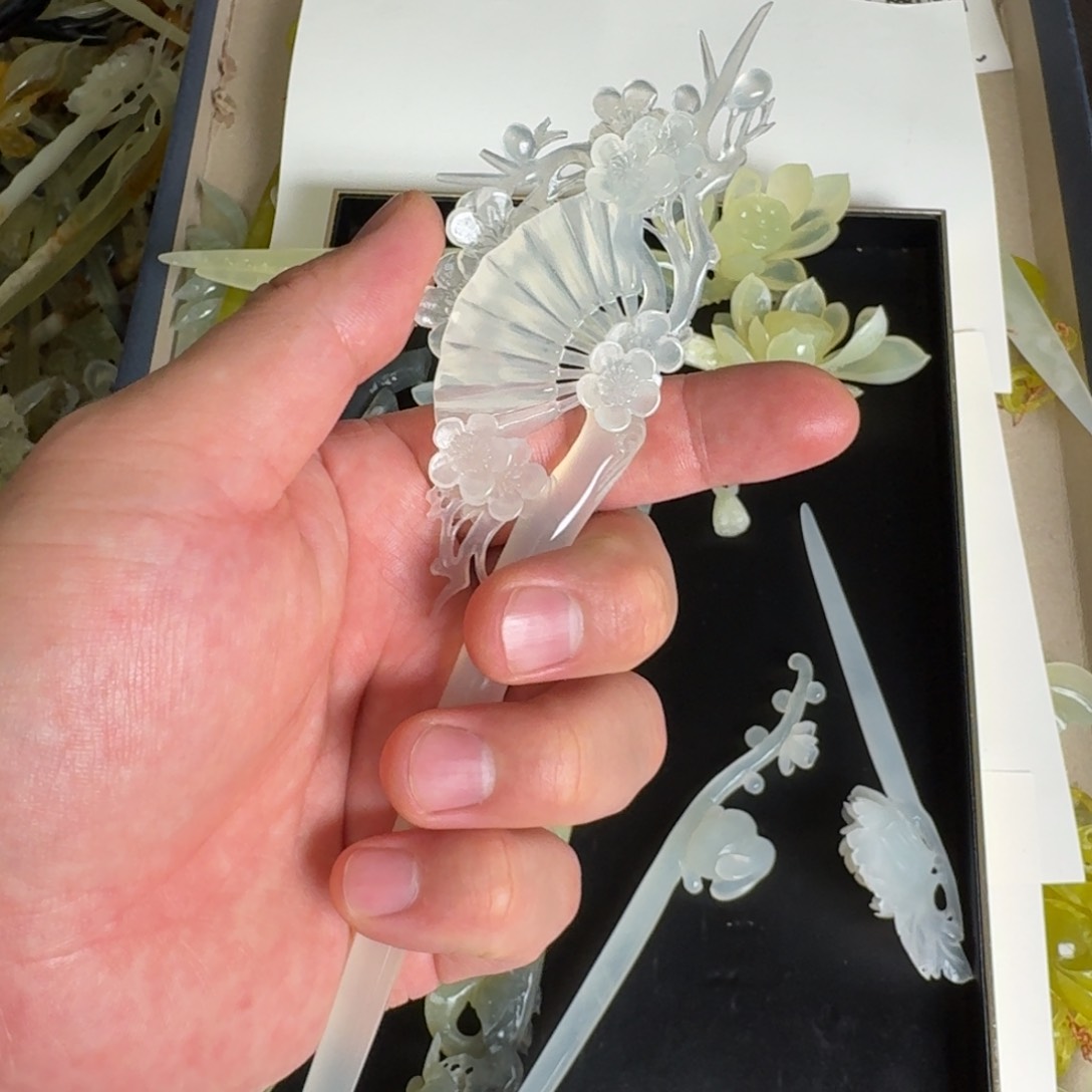 岫玉发簪未镶嵌明君玉簪贼拉好看