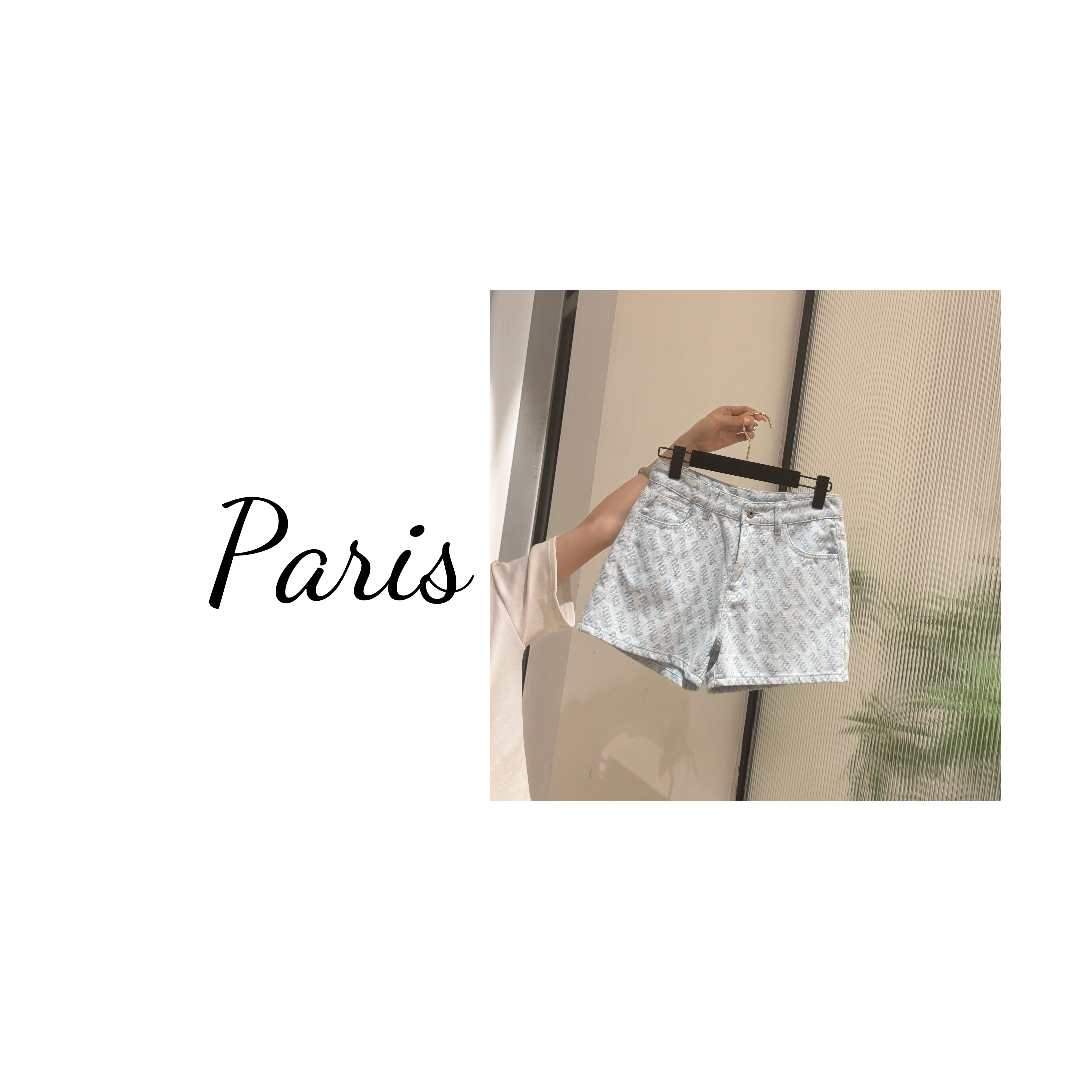 1122】水蓝色印花牛仔裤E6