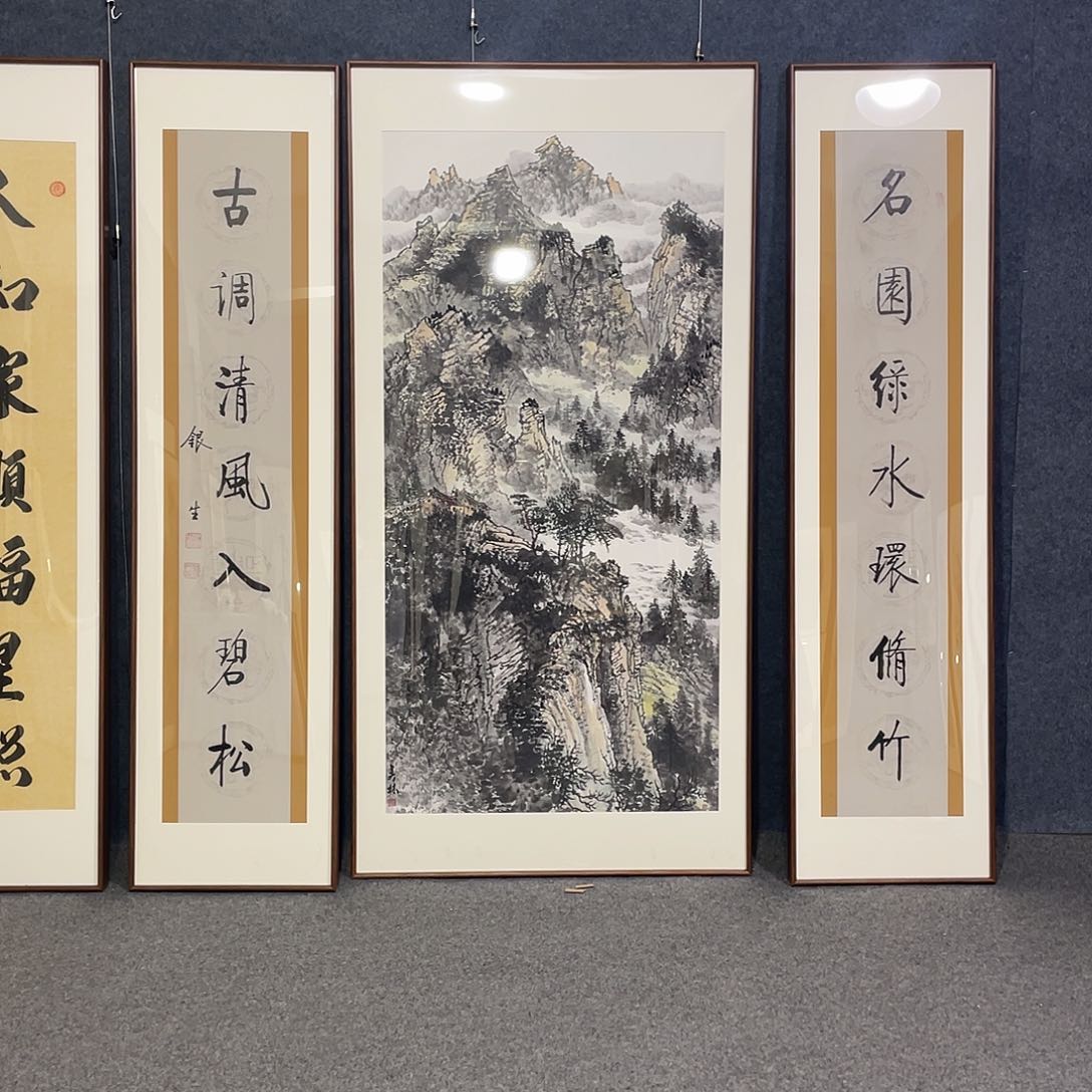 国画手绘画作品带框发货