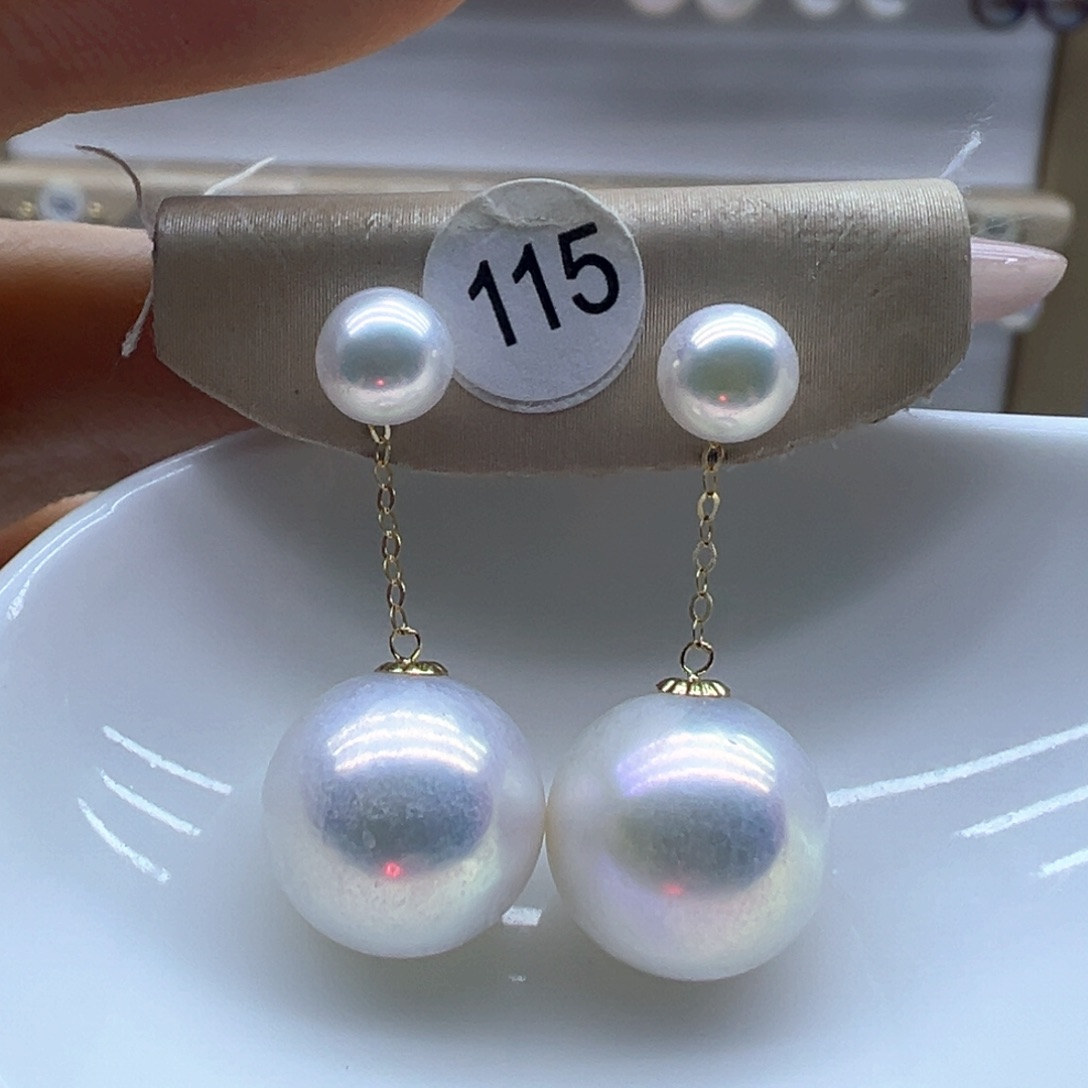 18K金镶嵌淡水珍珠耳饰