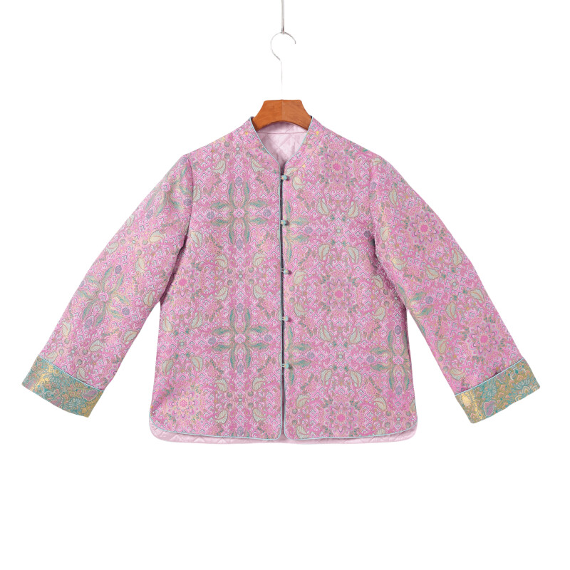 【安澜】桑蚕丝宋锦中国风气质复古休闲时尚长袖加棉外套2412878