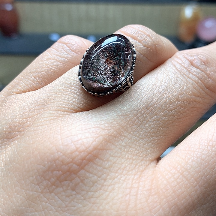 水晶水晶戒指银S925镶嵌