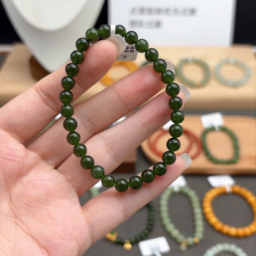 和田玉（碧玉）手链未镶嵌