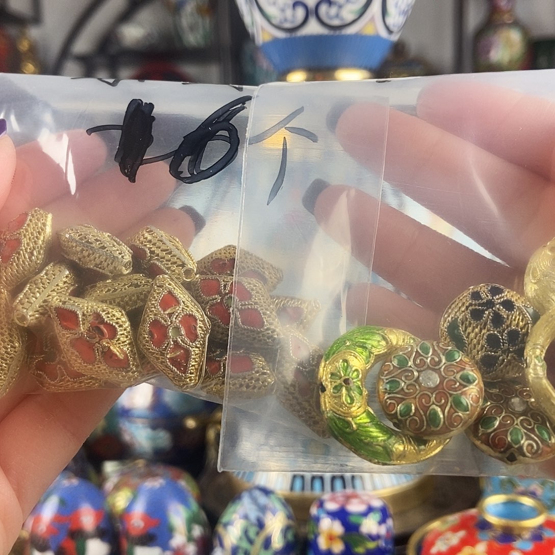 乐***乐铜花丝镶嵌吊坠 烧银蓝吊坠