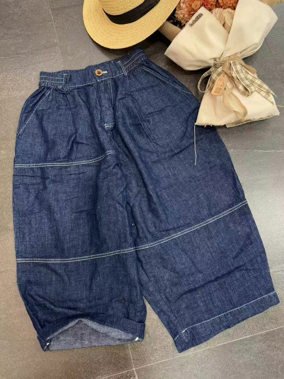 休闲百搭七分牛仔裤