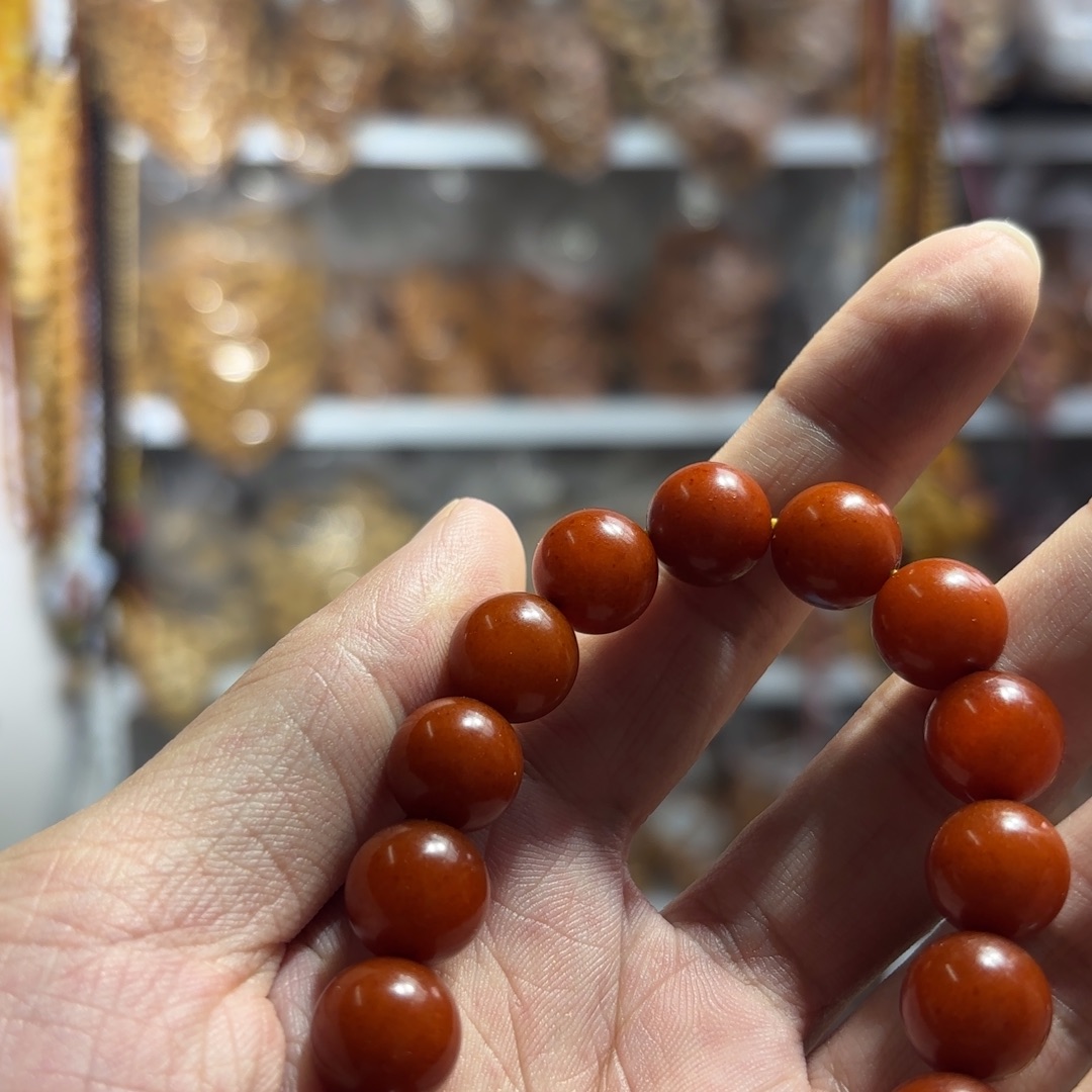 琥珀未镶嵌裸石12橘皮手串