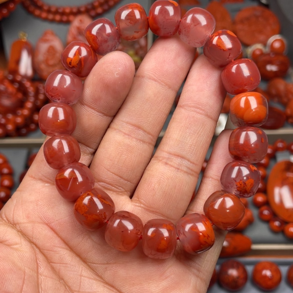 【闪购商品】南红玛瑙珠宝奇石未镶嵌单圈12