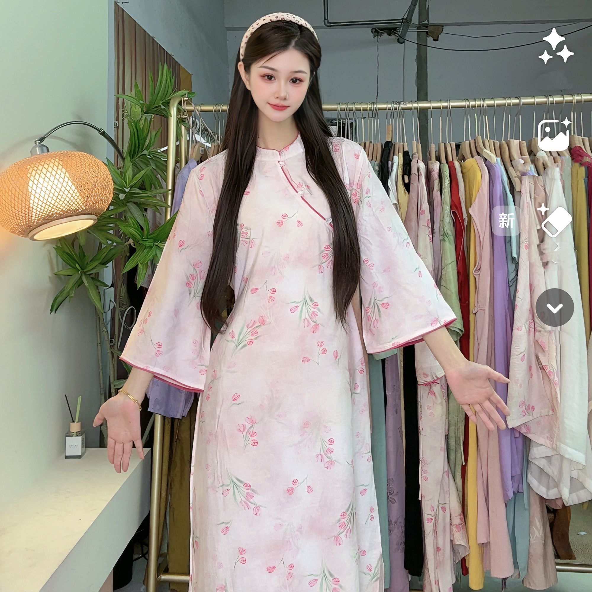 【阔袖郁金香】新中式阔袖旗袍连衣裙轻薄透气舒适女装