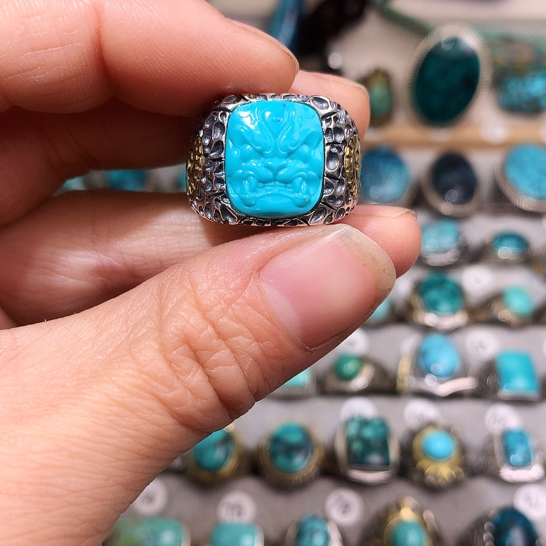 绿松石挂件银S925镶嵌拱****欢