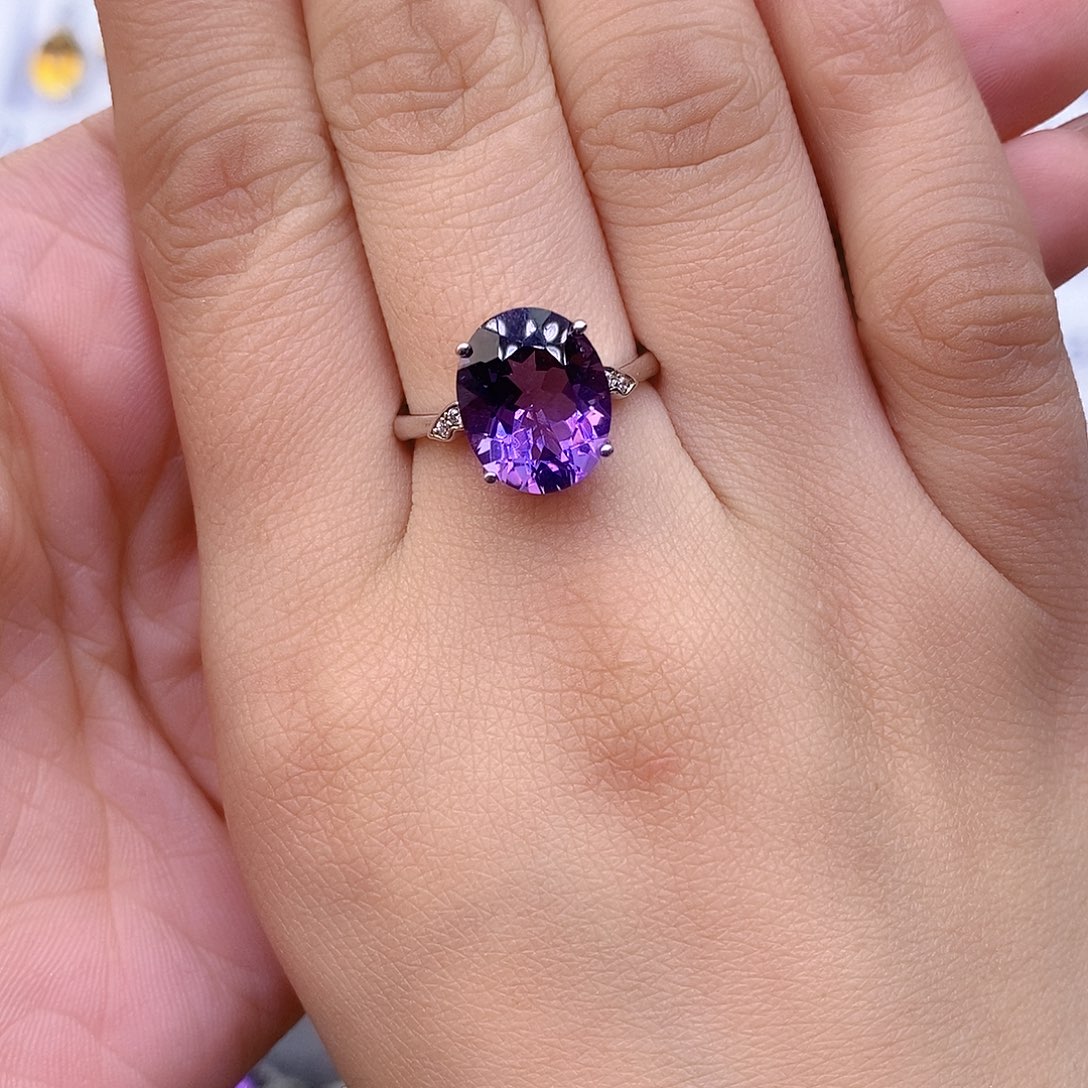 紫晶纯天然无优化紫水晶x银S925镶嵌~***后