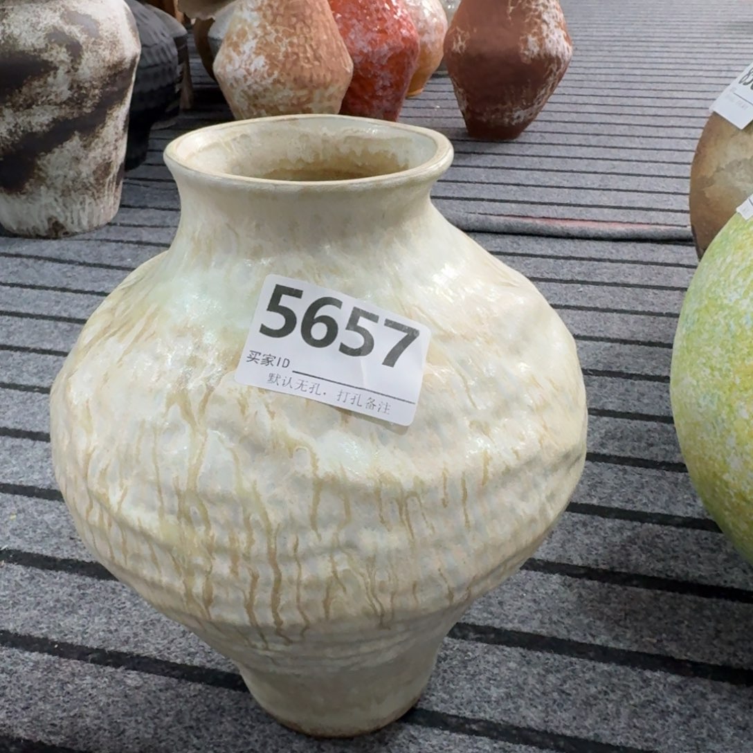 广***场摆件陶景德镇高温花瓶编码5657高28口8默认无孔