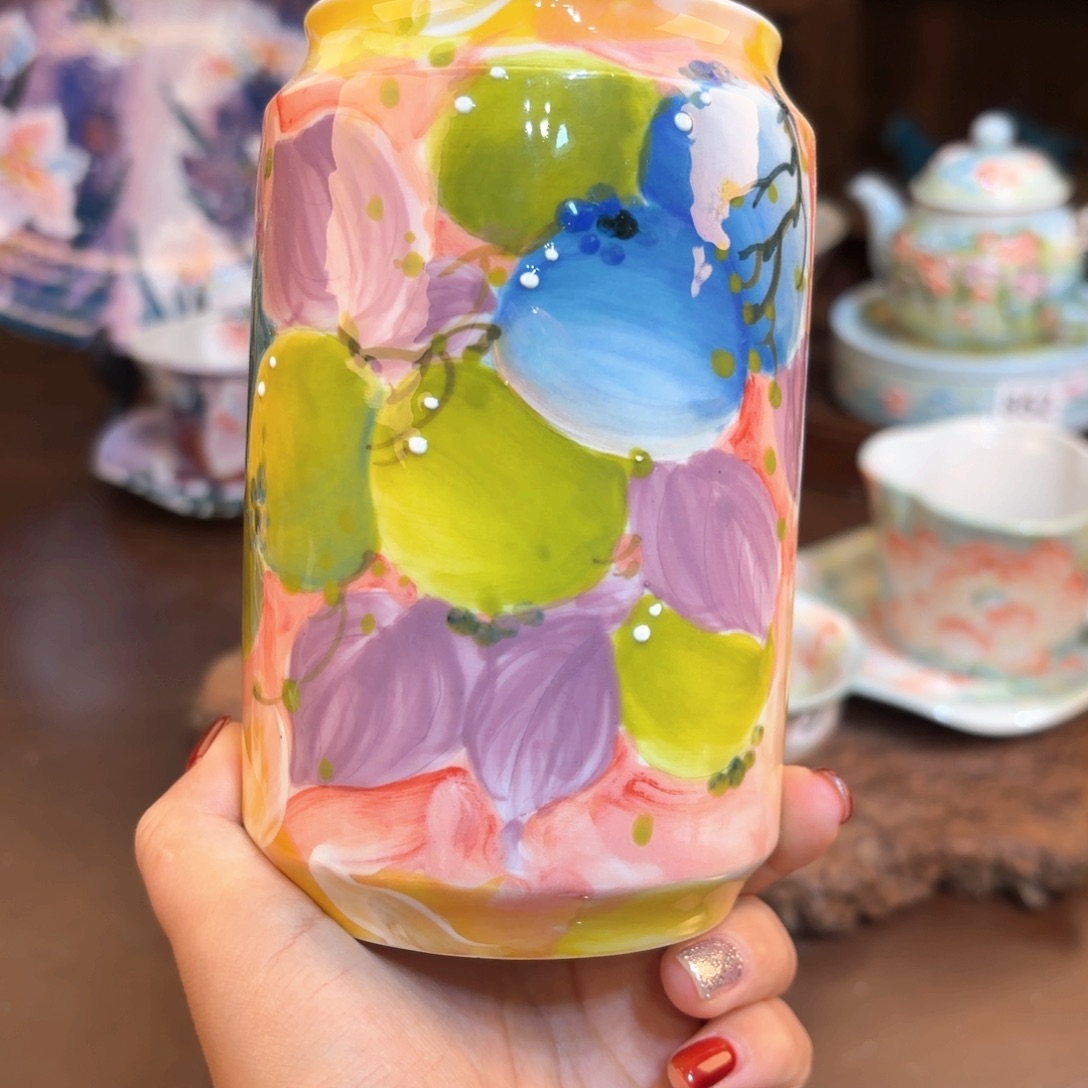 景德镇手绘高温釉下彩陶瓷茶具