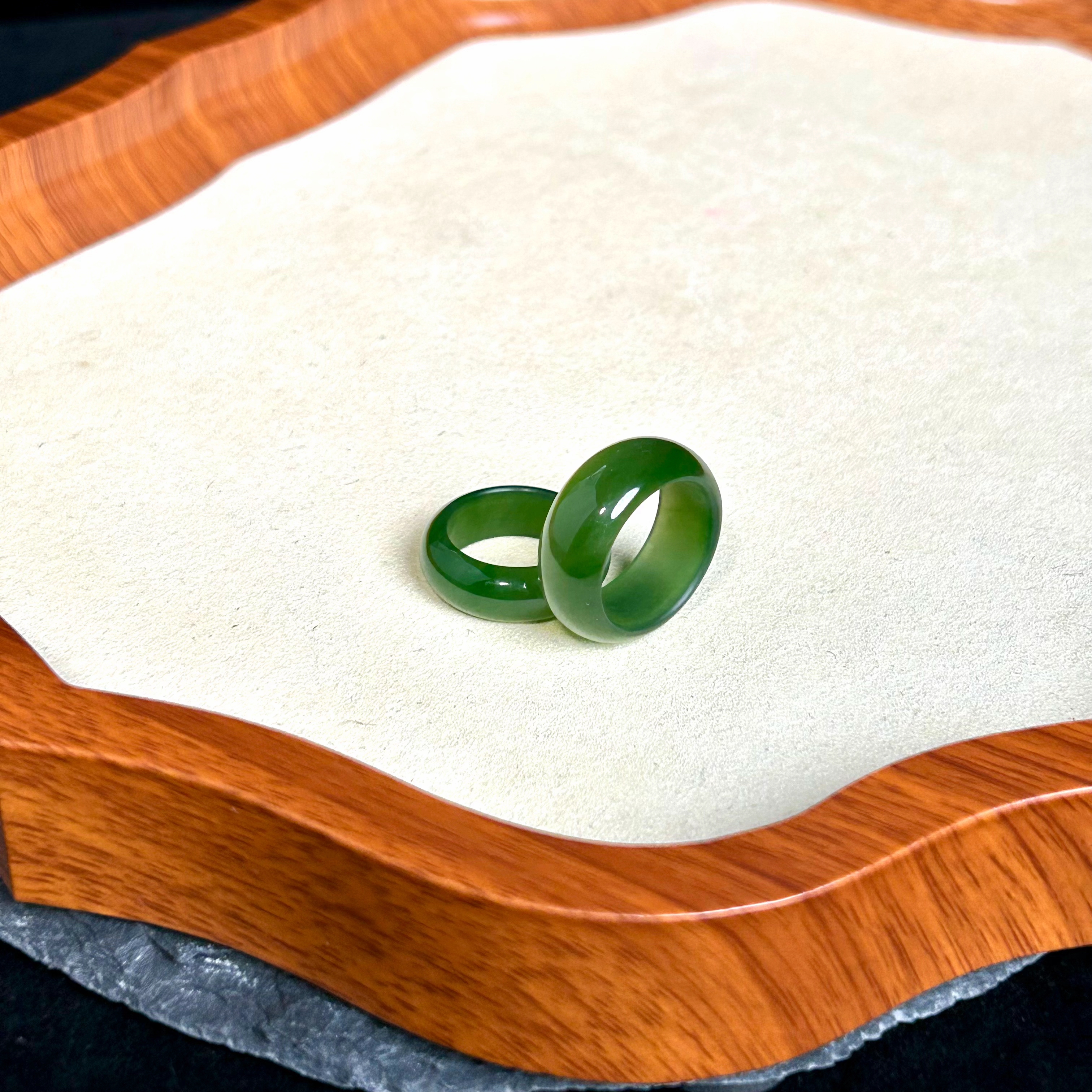 天然和田玉碧玉指环T(多样性发货)