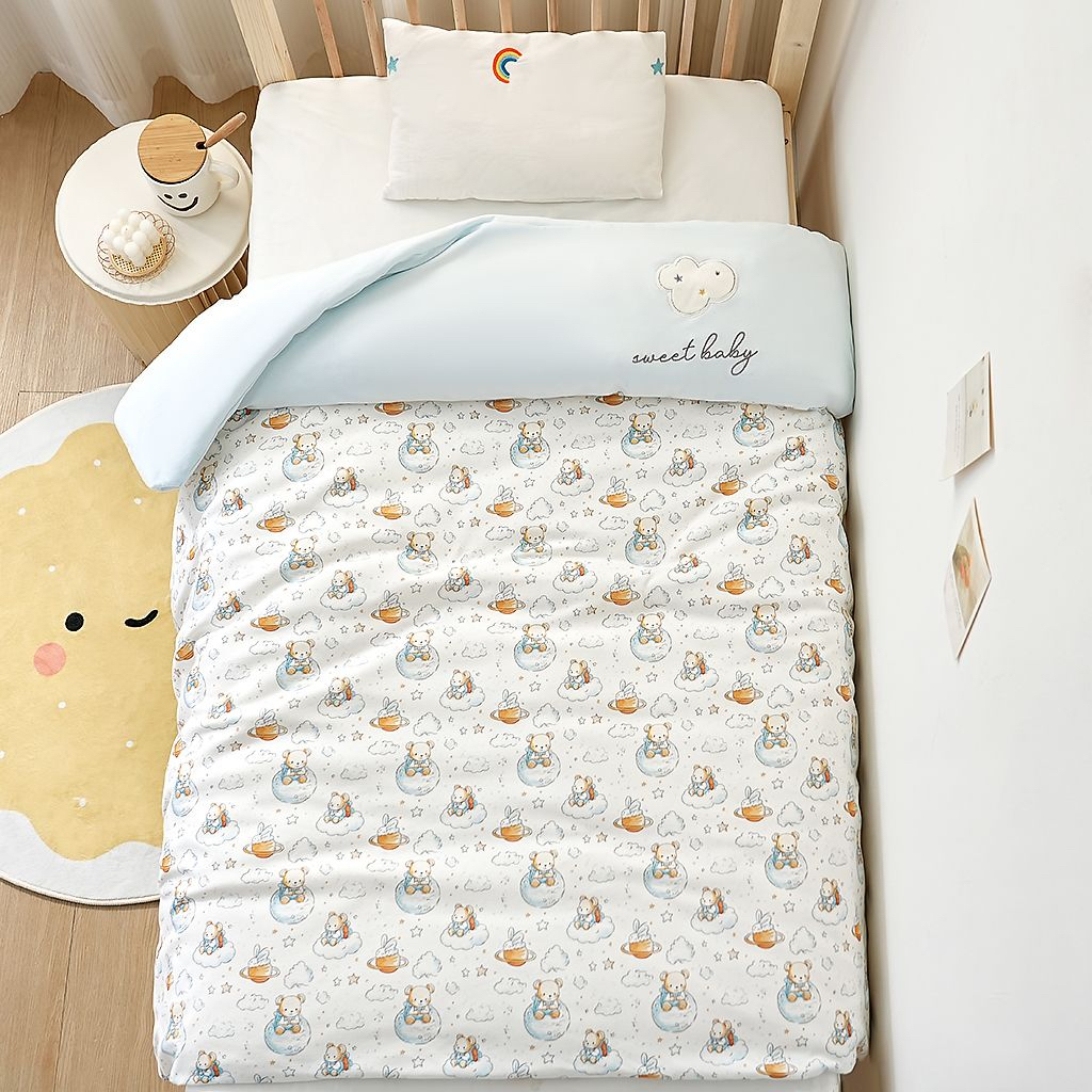 【贝瑞拉子母被1.2X1.57A抗菌精梳棉秋冬季可脱胆棉花被婴儿加厚款