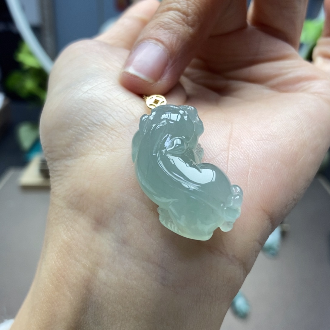 翡翠颈饰18K金镶嵌新品