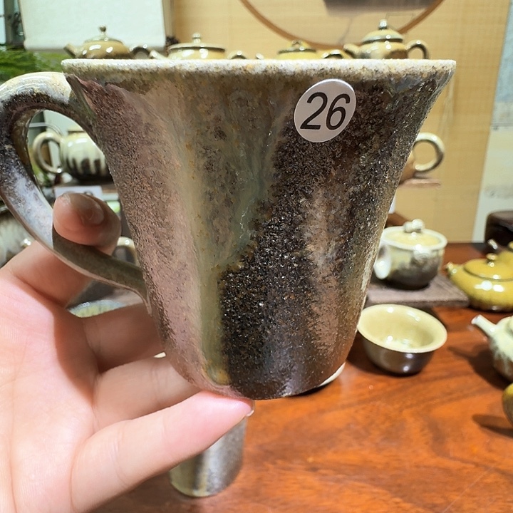 建水紫陶白泥柴烧咖啡杯微瑕