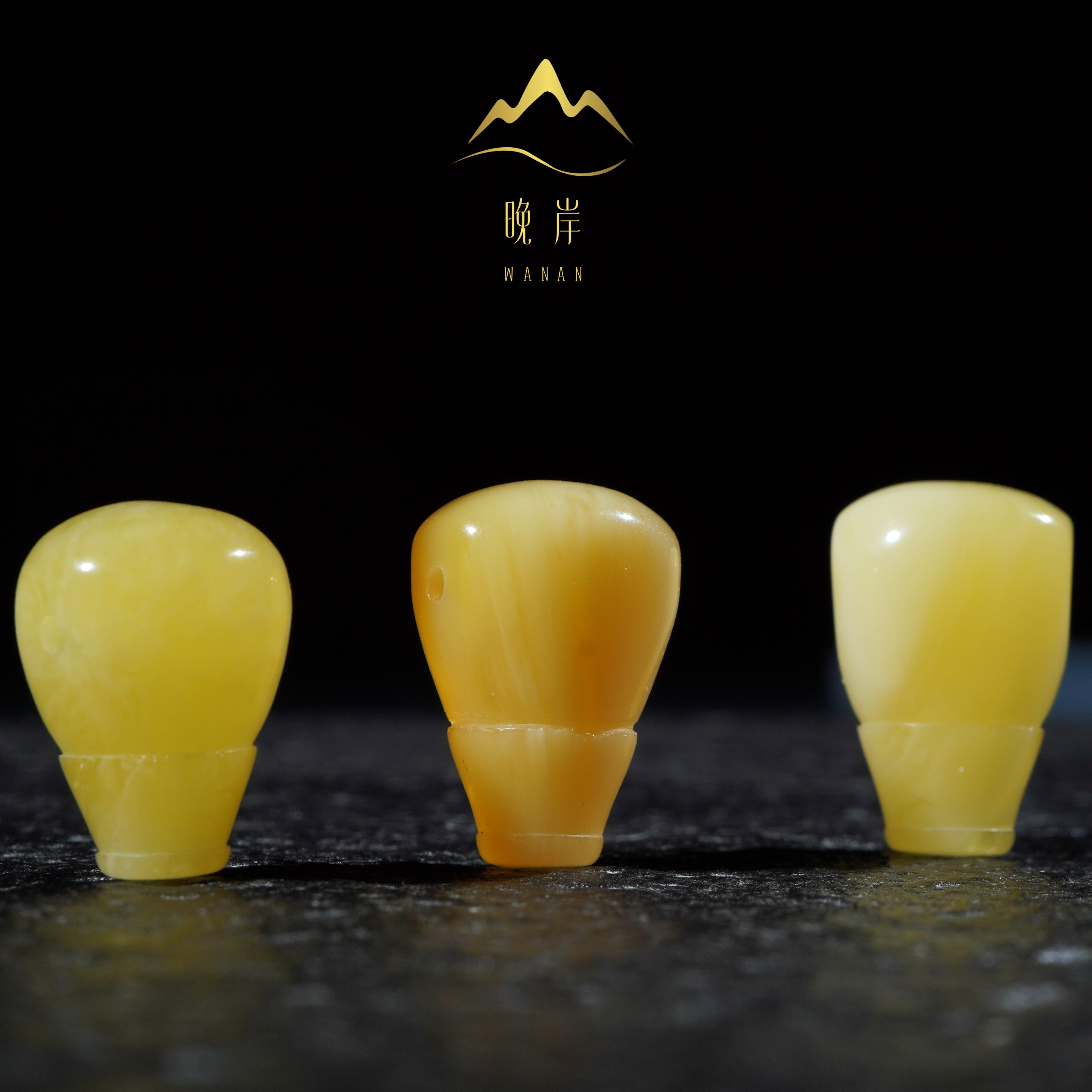 晚岸天然原矿蜜蜡三通佛头西施壶金刚星月菩提文玩配饰多样性发一