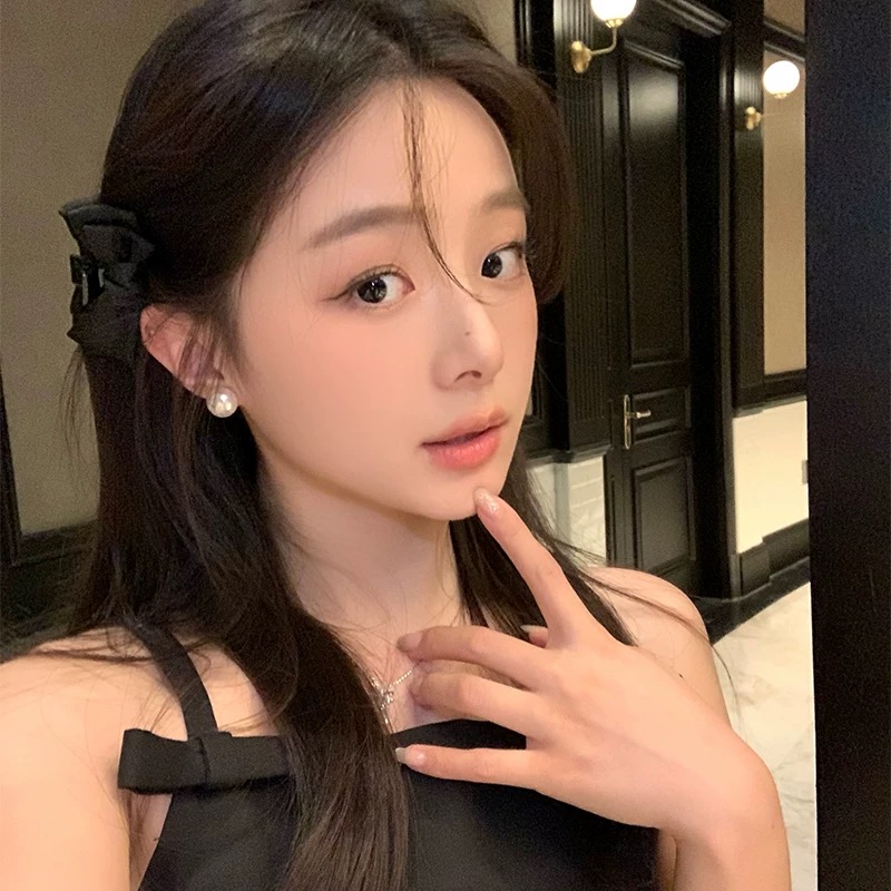 【阿敲】A947~7cm2个装~品质力挺抓的紧俏皮抓夹黑色蝴蝶结公主夹