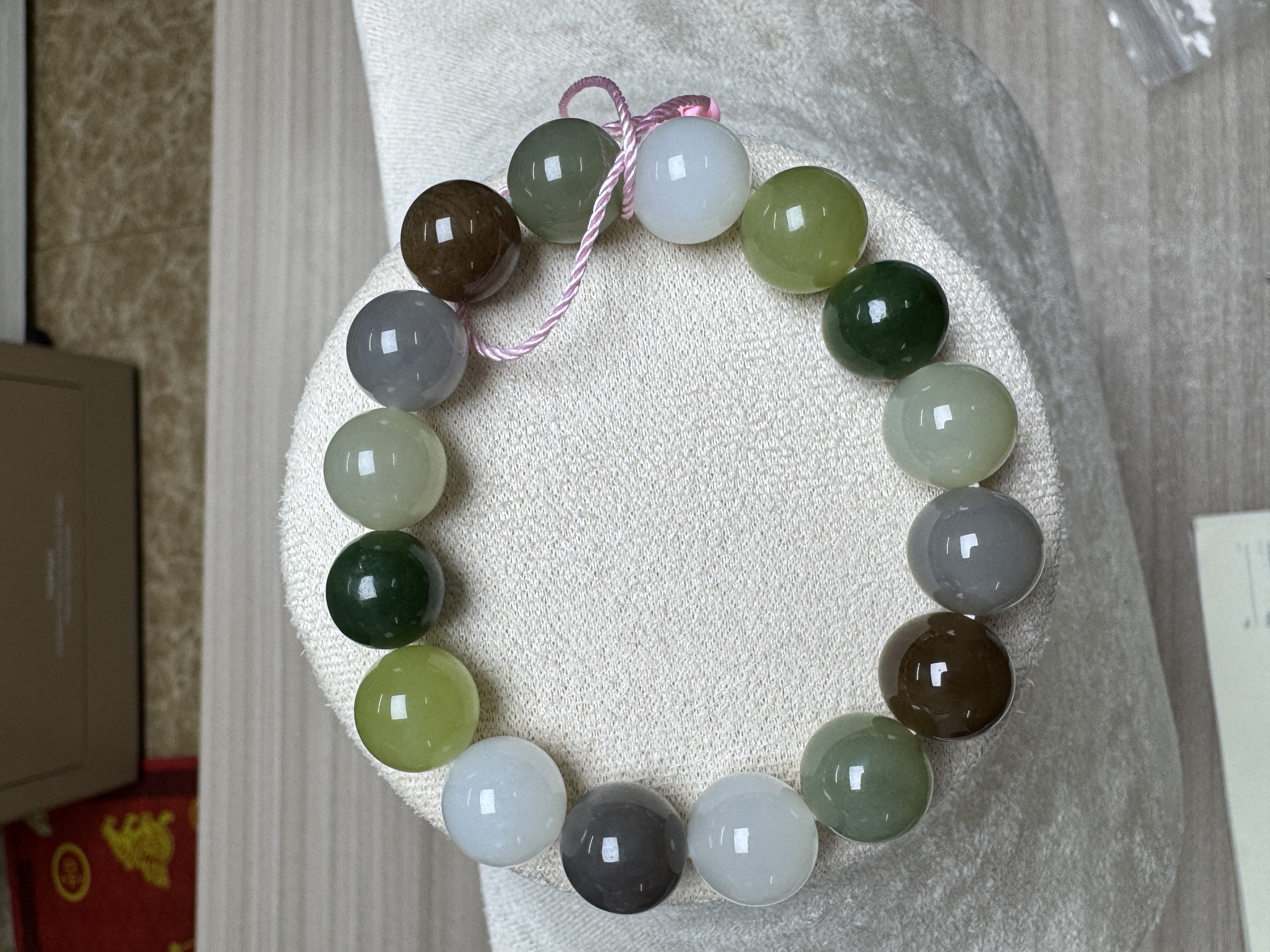 宝洲富艺和田玉约12MM多宝手串时尚简约女士玉手串多样性（发1件