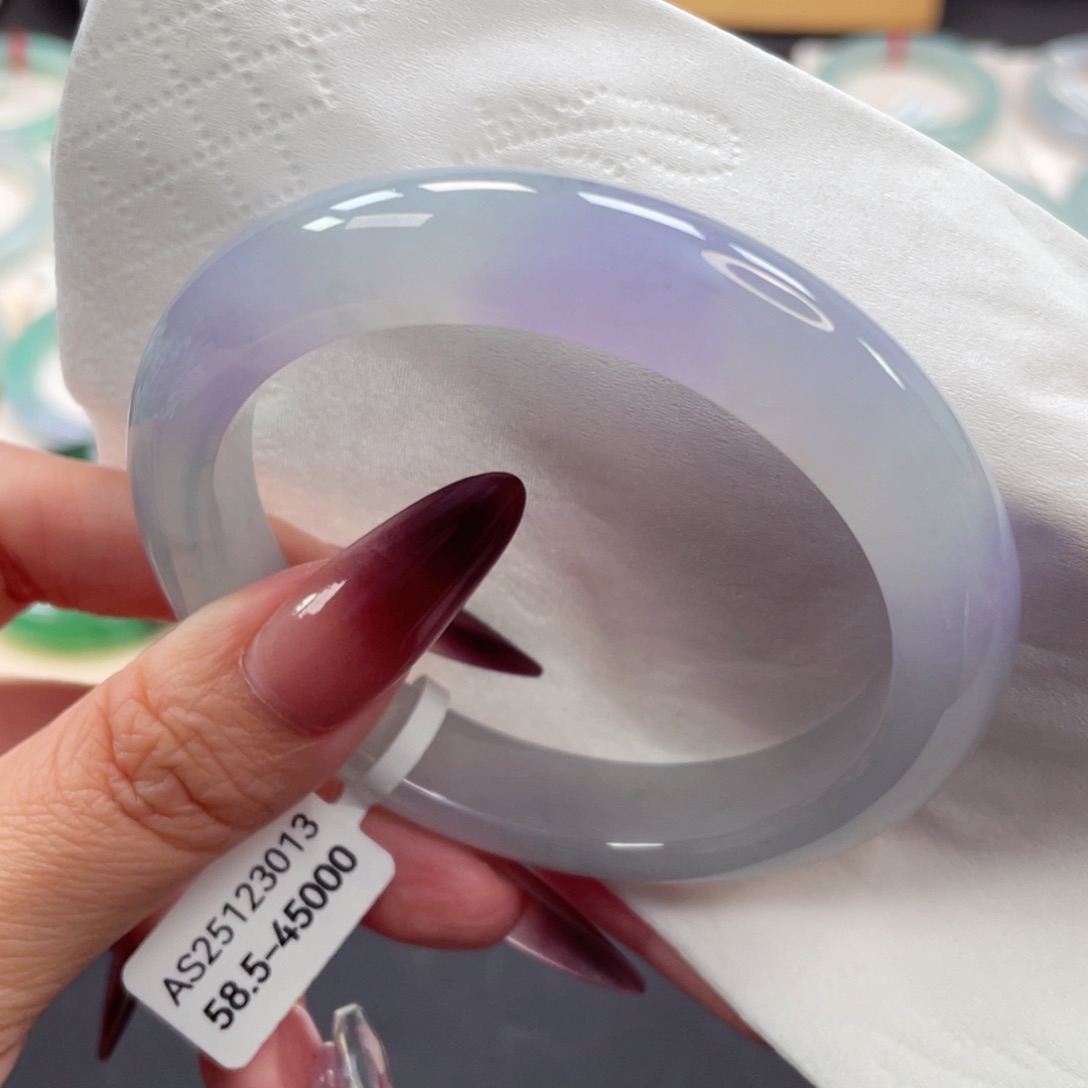 未镶嵌手镯翡翠5号59.5种老冰胶细腻莫奈妖紫新款