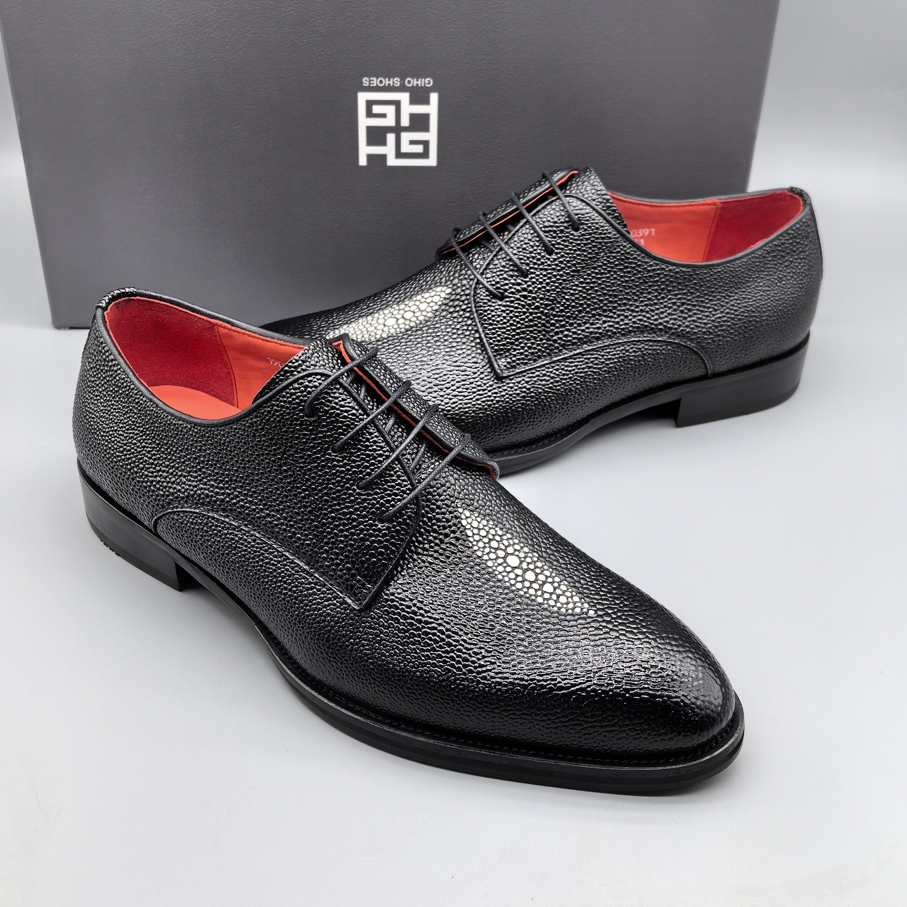 （珍珠鱼皮纹）固特异全皮底商务正装婚鞋皮鞋（190391）