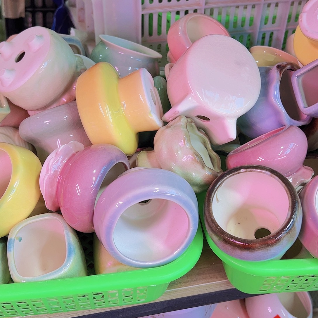 陶瓷花盆当场凑满12包邮随机瑕疵4个